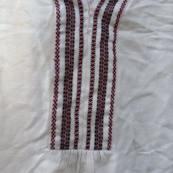 LOFT Bohemian Style White Embroidered Top - Picture 3 of 4